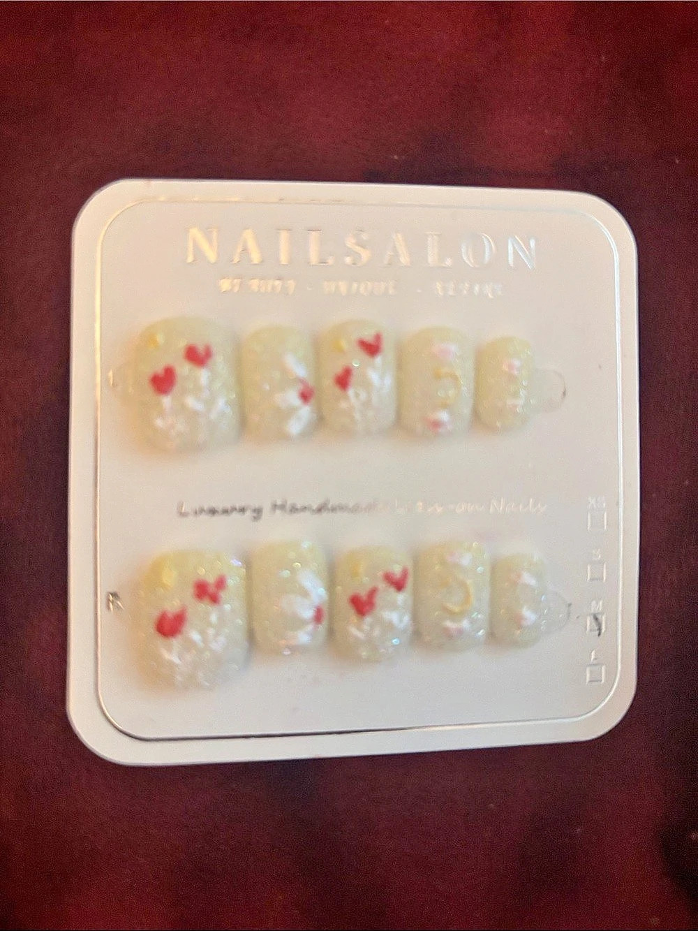 NAIL SALON Floral Press-On Nails in Yellow & White